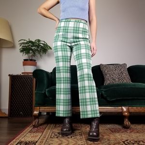 Vintage 60s 70s Plaid Trousers